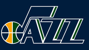 Utah Jazz Name Logo On Blue Wallpaper