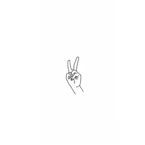 V-sign In Cute White Aesthetic Wallpaper