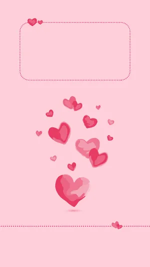 Valentine's Day Card With Hearts On Pink Background Wallpaper