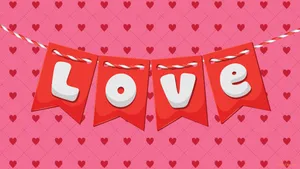 Valentine's Love Banner Desktop Wallpaper