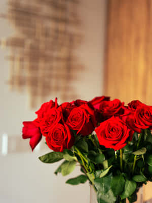 Valentines Day Red Rose Bouquet Wallpaper