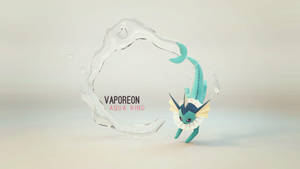 Vaporeon Employing Aqua Ring Move In Vibrant Backdrop Wallpaper