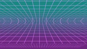 Vaporwave Plane On Gradient Gird Aesthetic Wallpaper