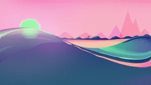Vaporwave Sunset Landscape4 K U H D Wallpaper