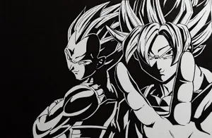 Vegeta And Goku Black And White Wallpaper