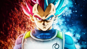 Vegeta Unleashes His Power In A Rage During A Fight In The Anime Series Dragon Ball Super Wallpaper