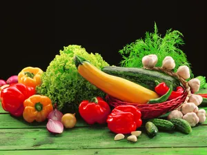 Vegetables On Black Background Wallpaper