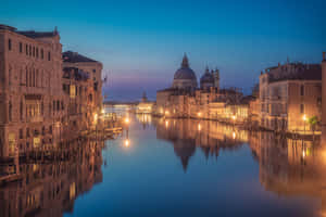 Venetian Dusk Grand Canal Santa Maria Della Salute Wallpaper