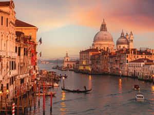 Venice Grand Canal Sunset Wallpaper