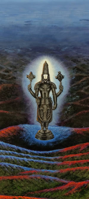 Venkateswara Swamy Black Metallic Deity Figurine Wallpaper