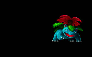 Venusaur Looking Back Black Background Wallpaper