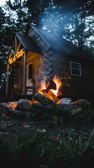 Vermont Forest Campfire Wallpaper