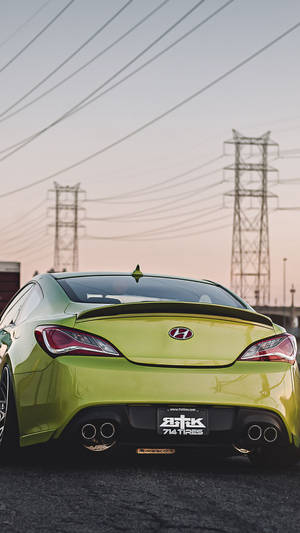 Vertical Yellow Hyundai Genesis Wallpaper