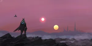 Vibey Fantasy Landscape Wallpaper