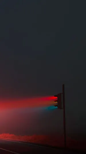 Vibey Traffic Light In Fog Wallpaper