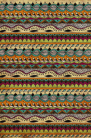 Vibrant Aztec Pattern Texture Wallpaper