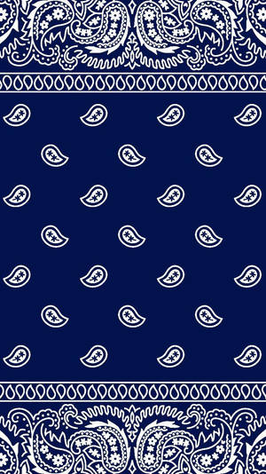 Vibrant Blue Bandana With Unique Paisley Print Wallpaper