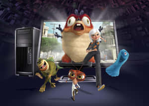 Vibrant Cast Of Characters From The Movie Monsters Vs Aliens Wallpaper