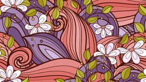 Vibrant Floral Doodle Pattern Wallpaper
