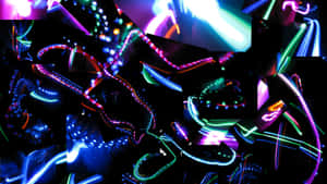 Vibrant Neon Lights Collage Wallpaper