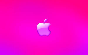 Vibrant Neon Pink Apple Logo Wallpaper
