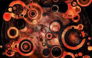 Vibrant Orange Circle In Textured Background Wallpaper