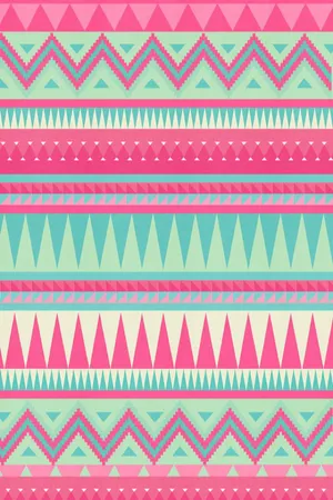Vibrant Pink And Teal Tribal Pattern Wallpaper