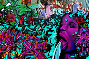 Vibrant Street Art Of A Woman Wallpaper