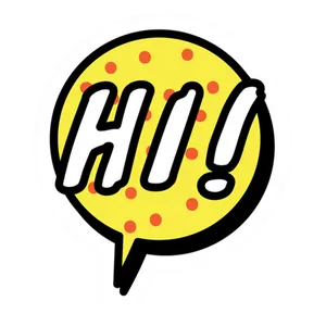 Vibrant Yellow Speech Bubble Saying 