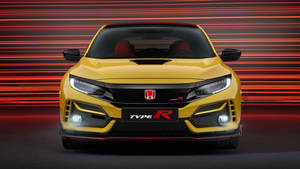 Vibrant Yellow Type-r, A 4k Honda Civic Wallpaper