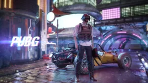 Victor In Neon City Pubg 1366x768 Wallpaper