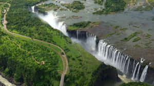 Victoria Falls And A8 Road Wallpaper