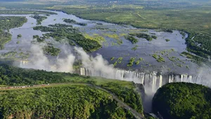 Victoria Falls Vast African Landscape Wallpaper