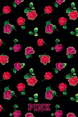 Victoria's Secret Black Floral Pattern Wallpaper