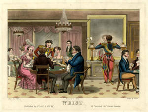Victorian Era Whist Game Illustration Wallpaper