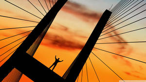 Victory On Cable Bridge Wallpaper
