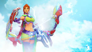 Video Game Paladins Cassie Original Skin On Clouds Wallpaper