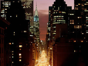 View Of Chrysler New York Night Iphone Wallpaper