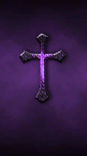 Vignette Purple Metal Cross Iphone Wallpaper