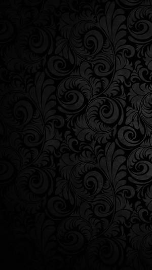 Vintage Abstract Floral Black Pattern Wallpaper