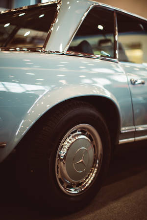 Vintage Blue Car Wallpaper