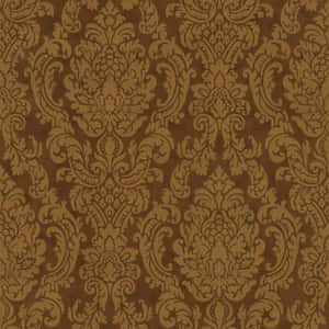 Vintage Brown Damask Pattern Wallpaper