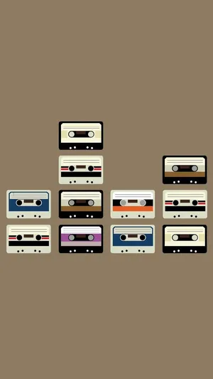 Vintage Cassette Tapes Retro Aesthetic Iphone Wallpaper