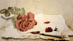 Vintage Desktop Rose Gold Flower Wallpaper