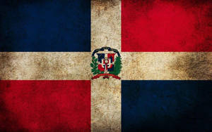 Vintage Dominican Republic Flag Wallpaper