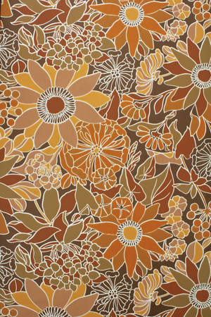 Vintage Floral 70s Retro Aesthetic Wallpaper