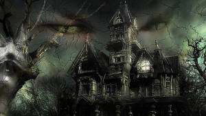 Vintage Halloween Ghost Castle Wallpaper