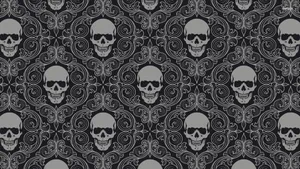 Vintage Halloween Skull Pattern Wallpaper