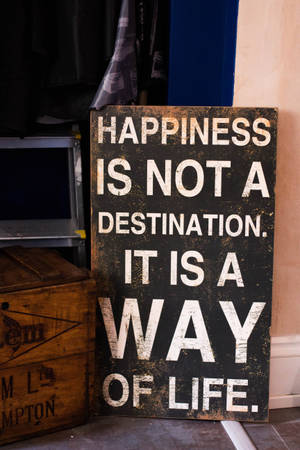 Vintage Happy Signage Board Wallpaper