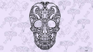 Vintage-inspired Sugar Skull Artwork Wallpaper